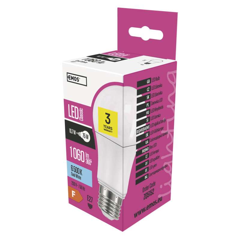 LED  A60 10,7W(75W) 1060lm E27 CW