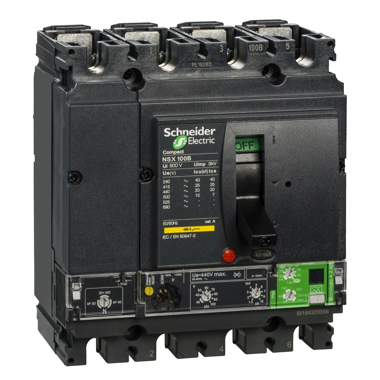 NSX160 4P25KA MICROLOGIC 4.2AB VIGI