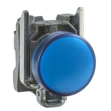 Kék jelzőlámpa O22 egyszerű búra LED-del 110…120V