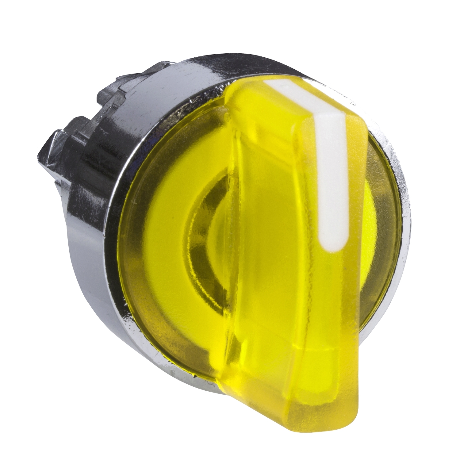 HARMONY fém világító választókapcsoló fej O22 2 állású sárga jobbra
