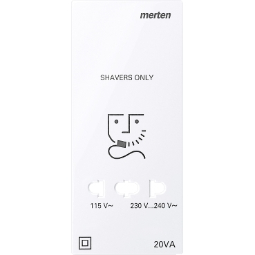 Central plate for shaver socket, lotus white, glossy, system des