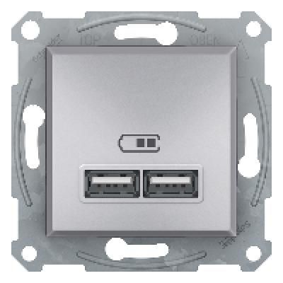 ASFORA dupla USB töltő 2,1A alumínium