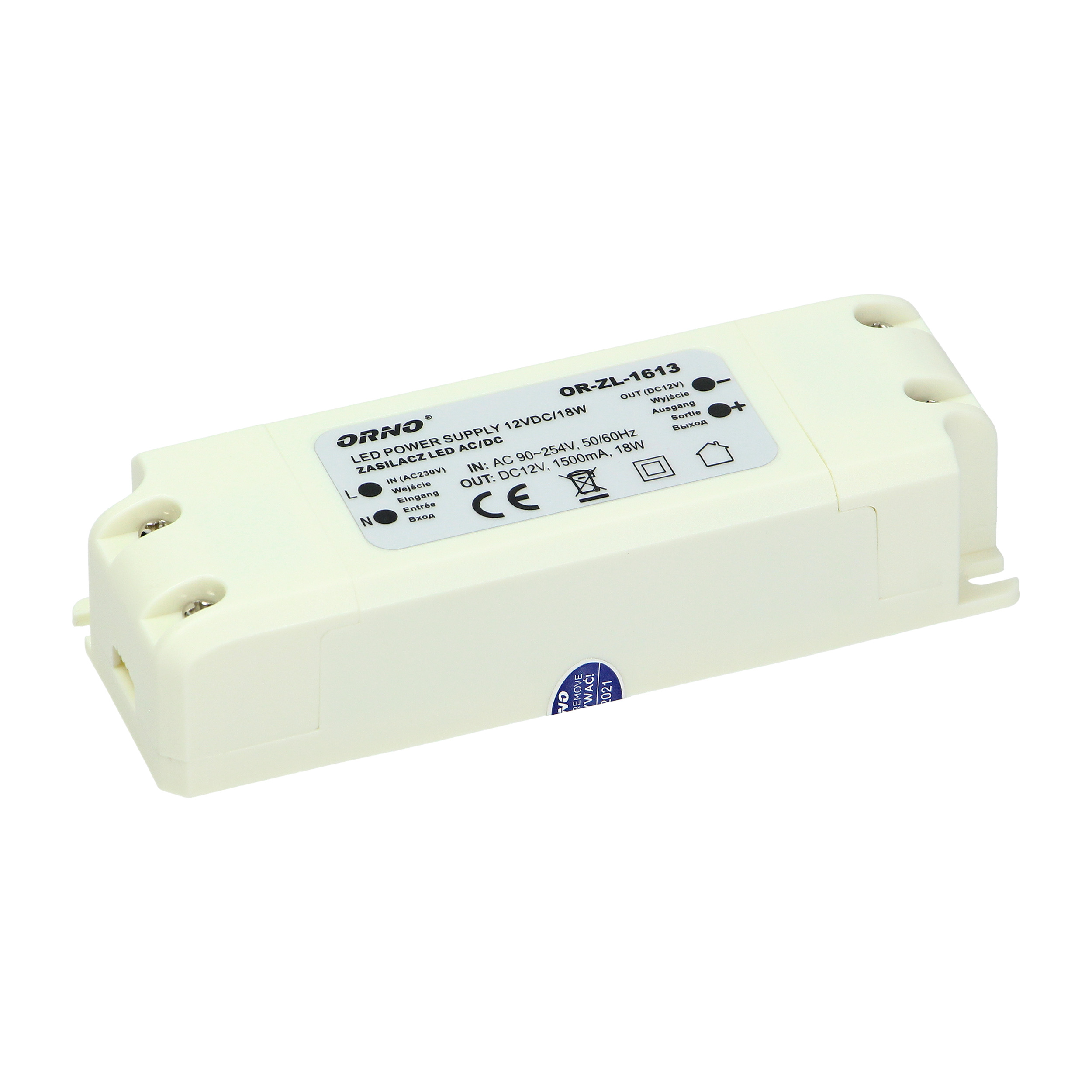 LED TÁPEGY. 18W 12VDC 1,5A 90-254V