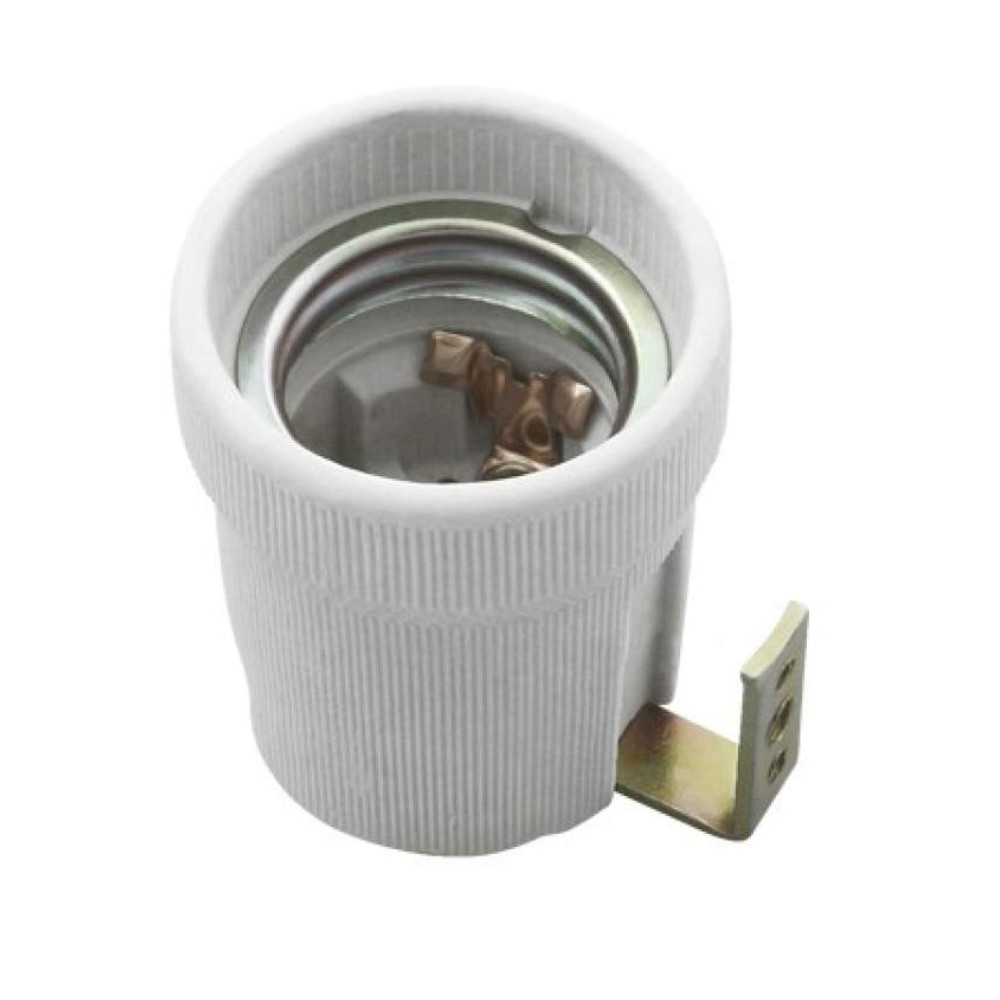 FOGLALAT E27, PORCELÁN, RÖGZ.FÜLLEL