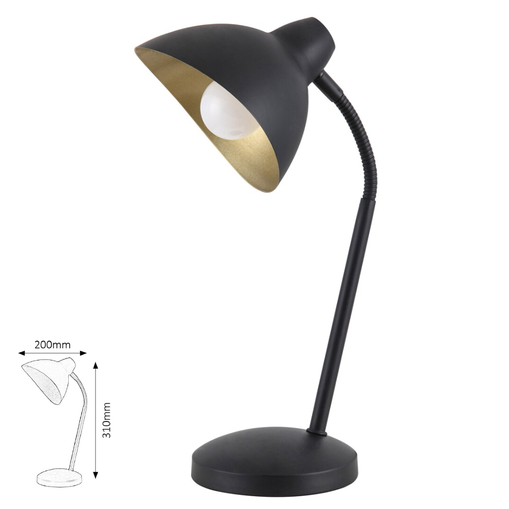 Theodor asztali E14 25W,fek/arany#