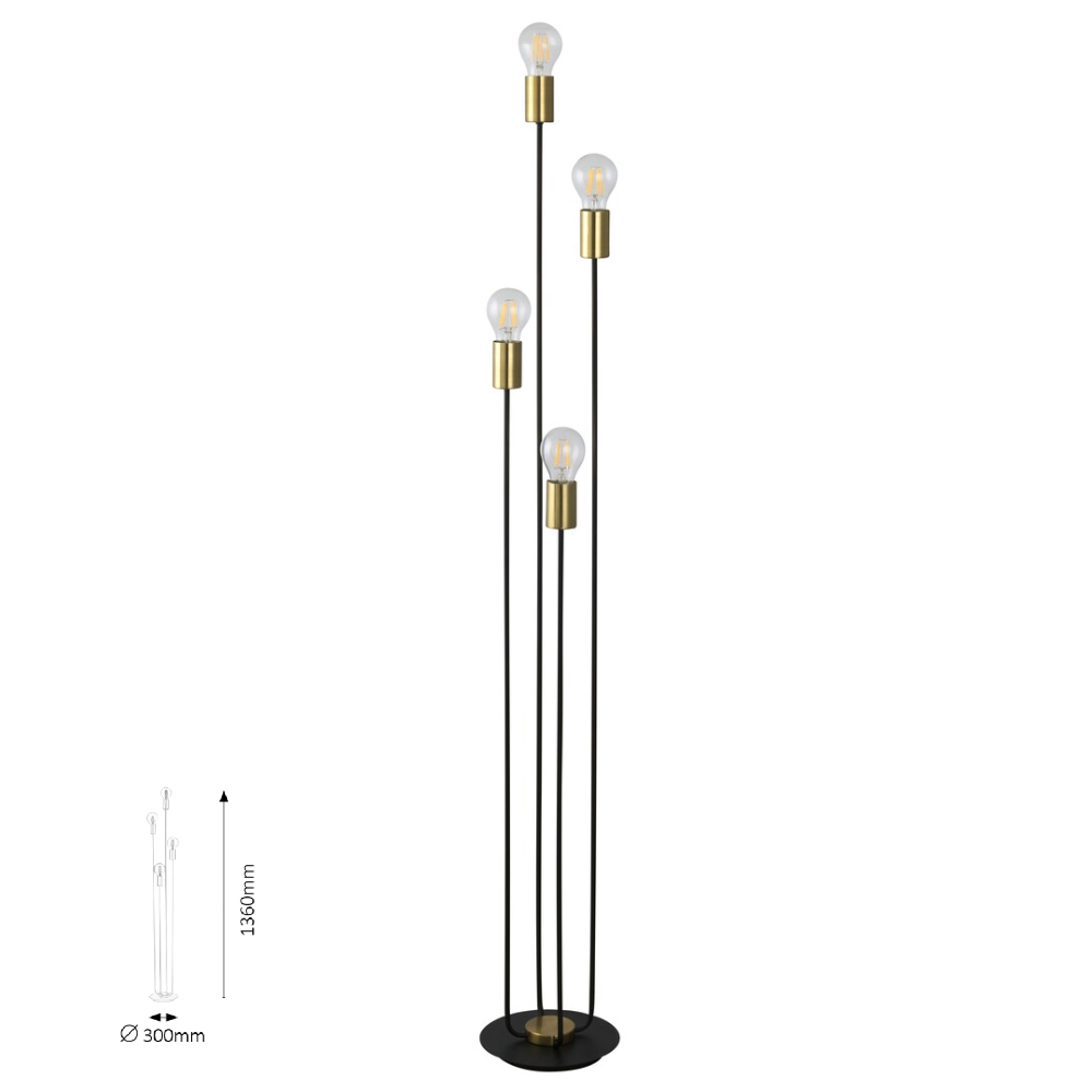 LANNY álló,LED,E27 4x15W,f/arany