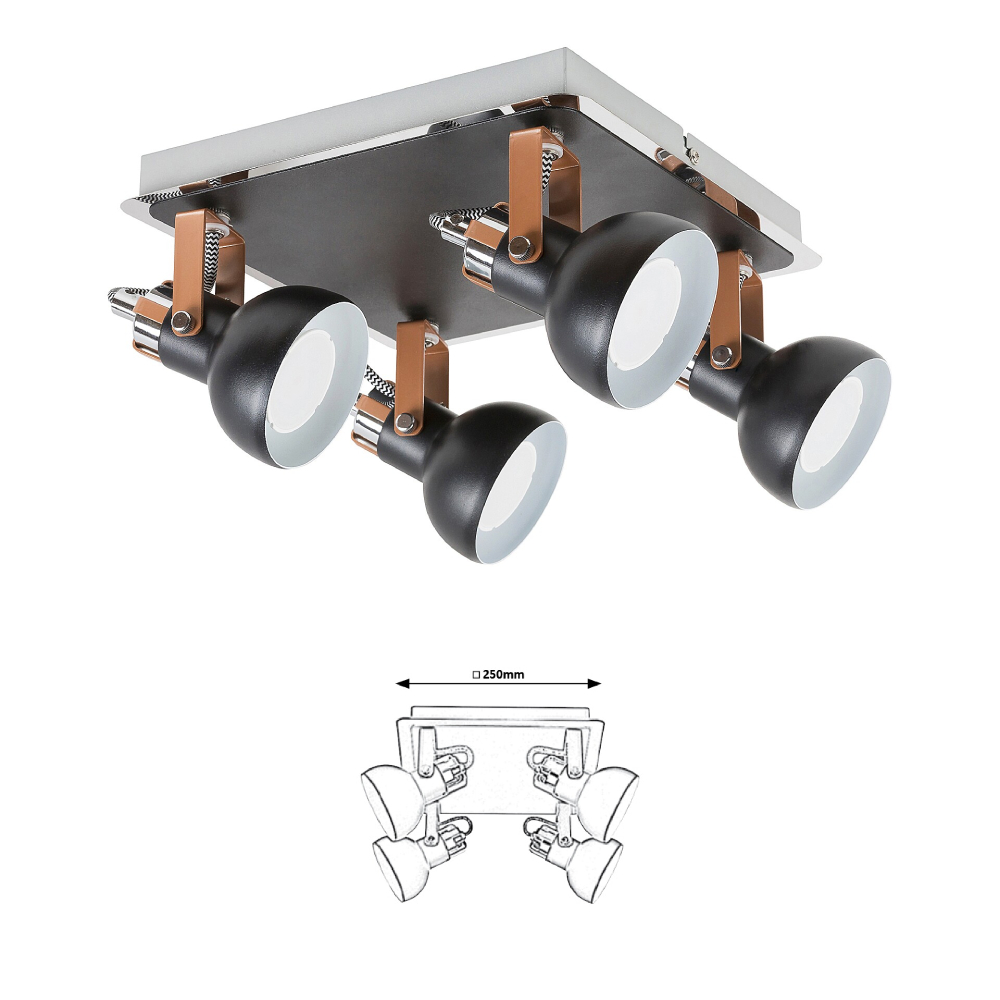 BALZAC spot 4×GU10 35W kr/fek/pezs#