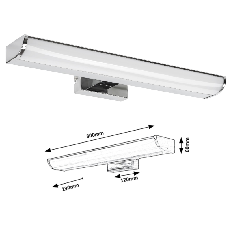 EVRON,BEL.FÜRD.LED 5W, KRÓM,L30CM,I