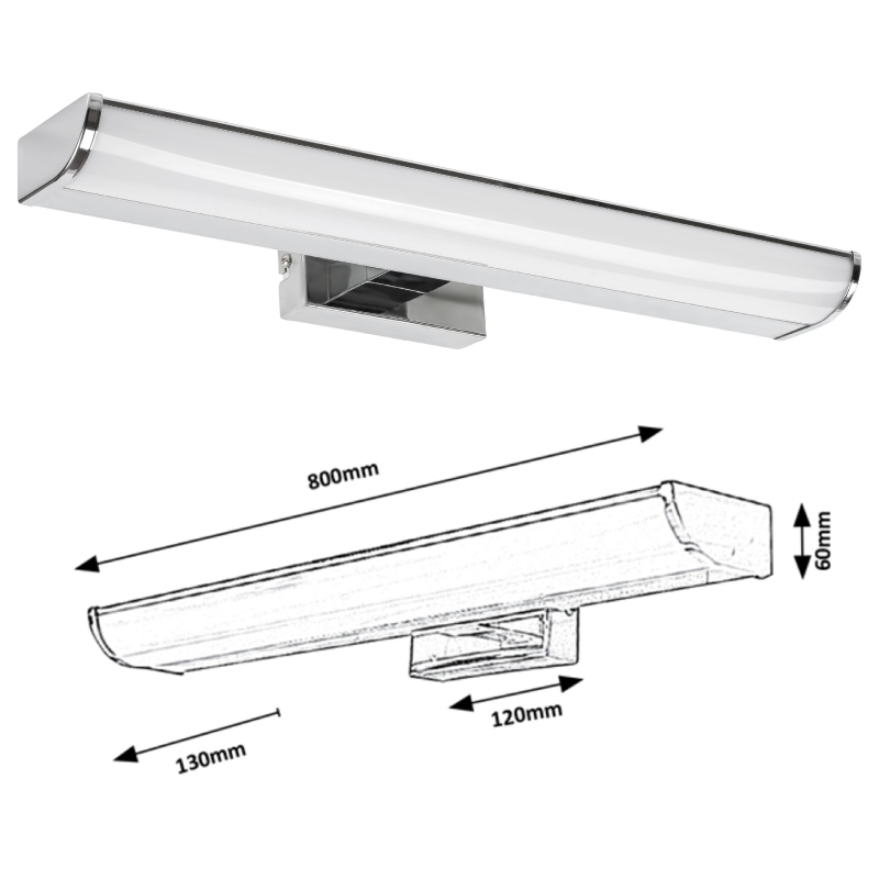 EVRON,BEL.FÜRD.LED 13,5W,KRÓM,L80CM