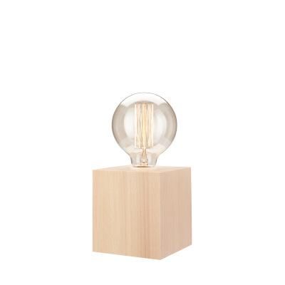 Asztali kocka 60W E27 natur fa