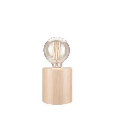 Asztali henger 60W E27 natur fa