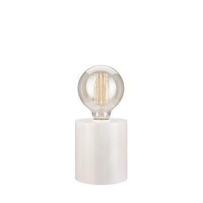 Asztali henger 60W E27 fehér fa