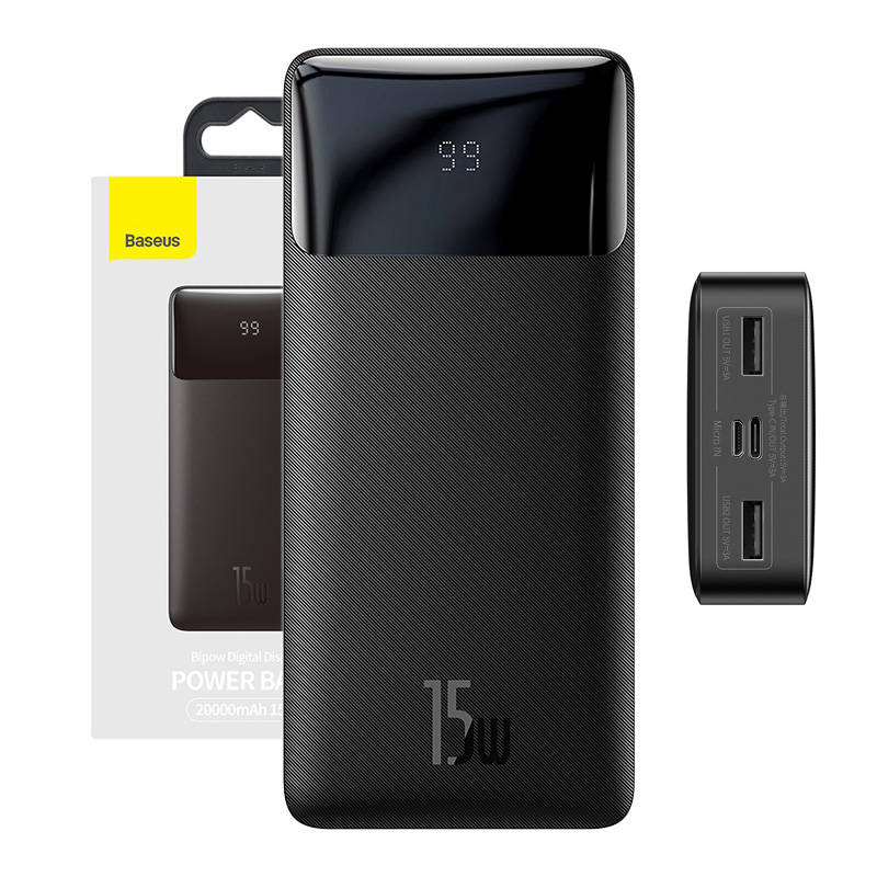 POWERBANK 20000mAh  FEKETE@