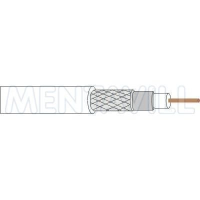 Koax kábel RG6/U 75 ohm fehér, réz bevonatú acél belső ér