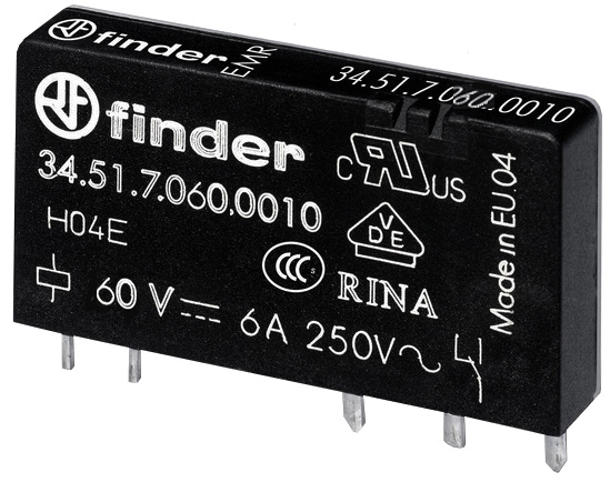PRINTRELÉ 60V/DC 2POL. 6A