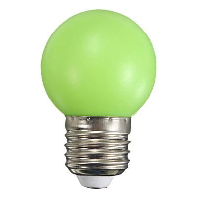 Színes LED gömb 1W E27 zöld@