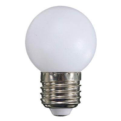 Színes LED gömb 1W E27 fehér 2700K
