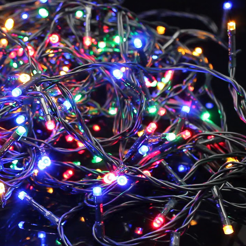 Xmas füzér mini 100 LED 10 m 4színu piros,kék,sárga,zöld