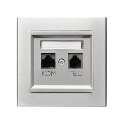 SONATA RJ45+tel csatlakozó komplett ezüst