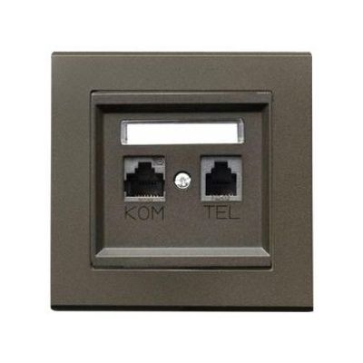 SONATA RJ45+tel csatlakozó komplett csokoládé