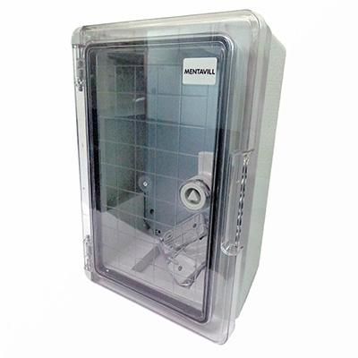 Műanyag szekrény átlátszó ajtós 350x250x150 + szerelőlap IP65