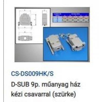 D-SUB9 müanyag ház CS-DS009HK/S