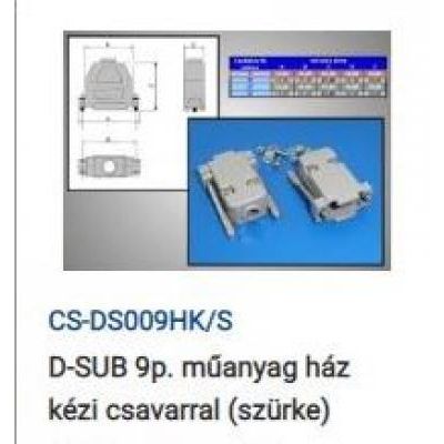 D-SUB9 MÜA.HÁZ  CS-DS009HK/S