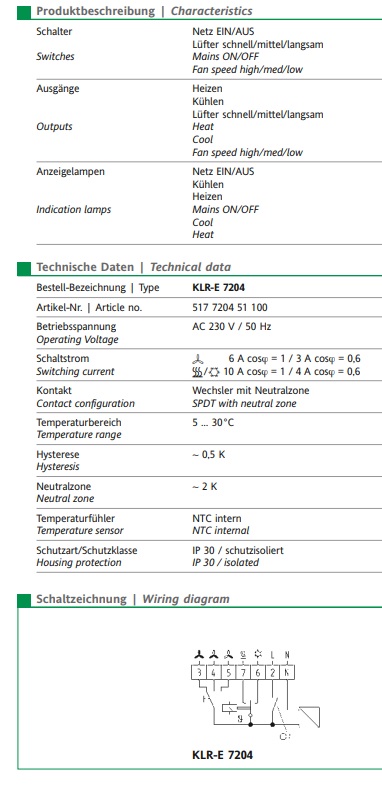 EBERLE KLR-E 7204 TERMOSZTÁT 5-30°C