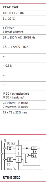 EBERLE RTR-E 3520 TERMOSZTÁT 5-30°C