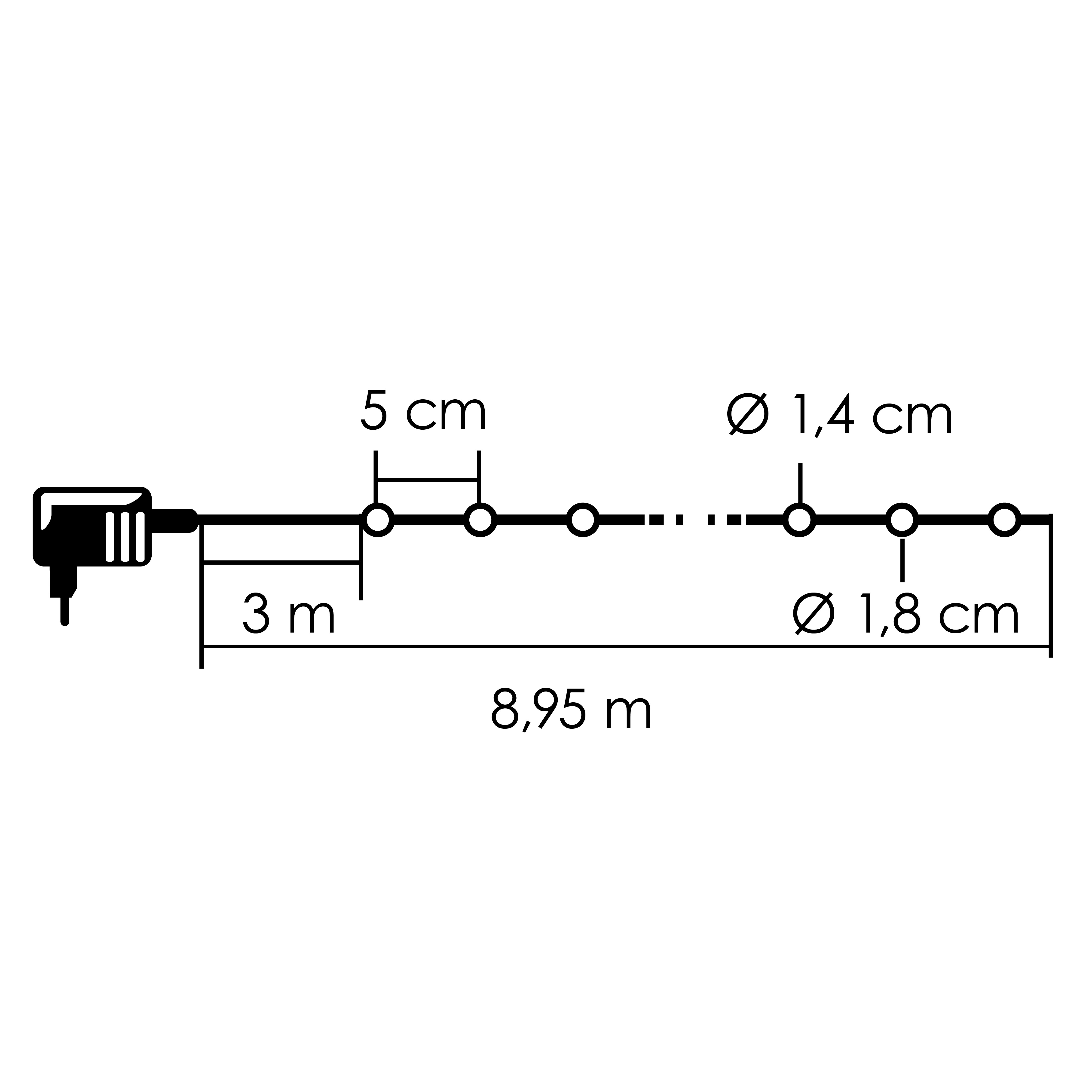 XMAS GÖMBFÜZÉR MINI 3m/120L@