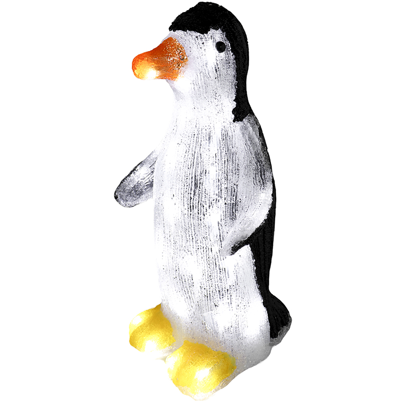 Xmas akril 32LED pingvin hidegfehér