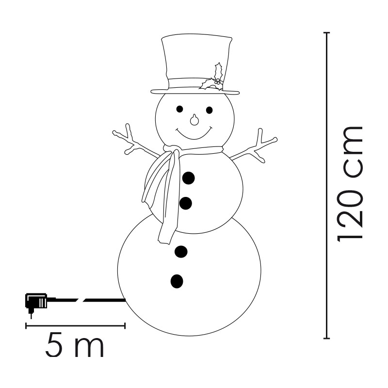 Xmas hóember összecsukható 120cm 120LED hidegfehér