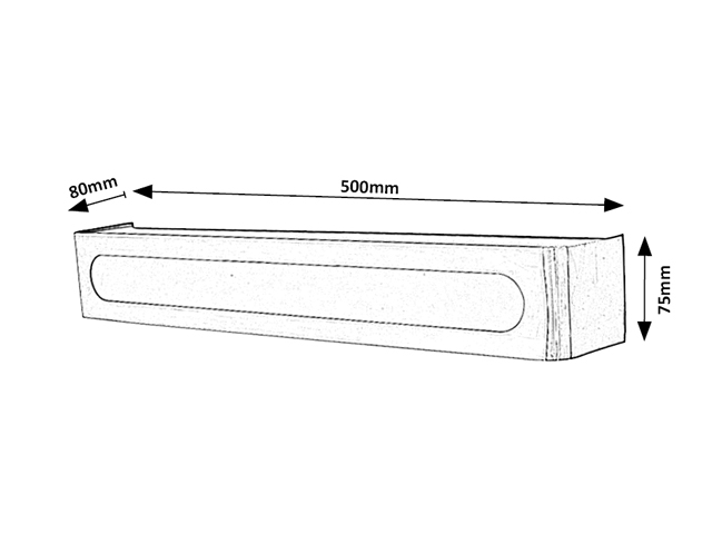 JAKUB,BEL.FÜRDŐ,LED 12W,KRÓM,L50CM