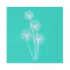 Poháralátét 10x10cm türkiz virág@