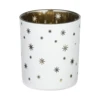 Mécsestartó O7x8cm fehér/arany @