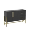 Komód 118x32x76cm fek/arany@