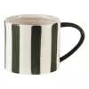 Csésze O9x8cm feh/zöld csíkos @