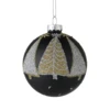 Karácsonyfagömb fenyős O8cm fek @