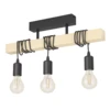 TOWNSHEND Menny.E27 3x60W fekete 32915 HELYETT