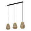 ALDERNEY függ. 3xE27 fekete/natúr