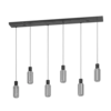 MAIONE Függeszték E27 6x4W fekete/fa/szürke/átlátszó