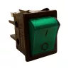 KB.131-002 kapcsoló fekete ház, zöld billentyű, csavaros