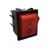 KB.131-002 kapcsoló fekete ház, piros billentyű, csavaros