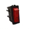 KB.130-002 kapcsoló fekete ház, piros billentyű, csavaros