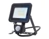 LED fényvető/reflektor mozgásérzékelővel 20W  4000K 1600lm fekete, lapos kivitel