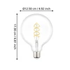 LED FÉNYF E27 G125 7,5W 2700K 806LM@