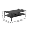 Kávézóasztal 100X60X39cm fekete@ Gumut