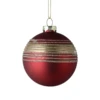 Karácsonyfagömb O8cm piros/arany@