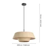 MARFORD Függ.E27 60W raffia/fe