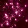 Xmas LED-es beltéri fényfüzér, 8m / 100db pink LED, állófényű, zöld vezeték, hálózati adapter